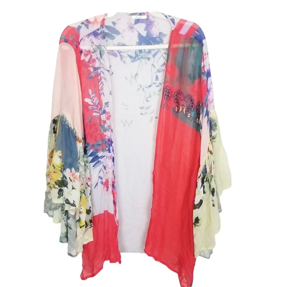 Anthropologie Floreat Womens OS Bird Floral Print - Picture 1 of 8